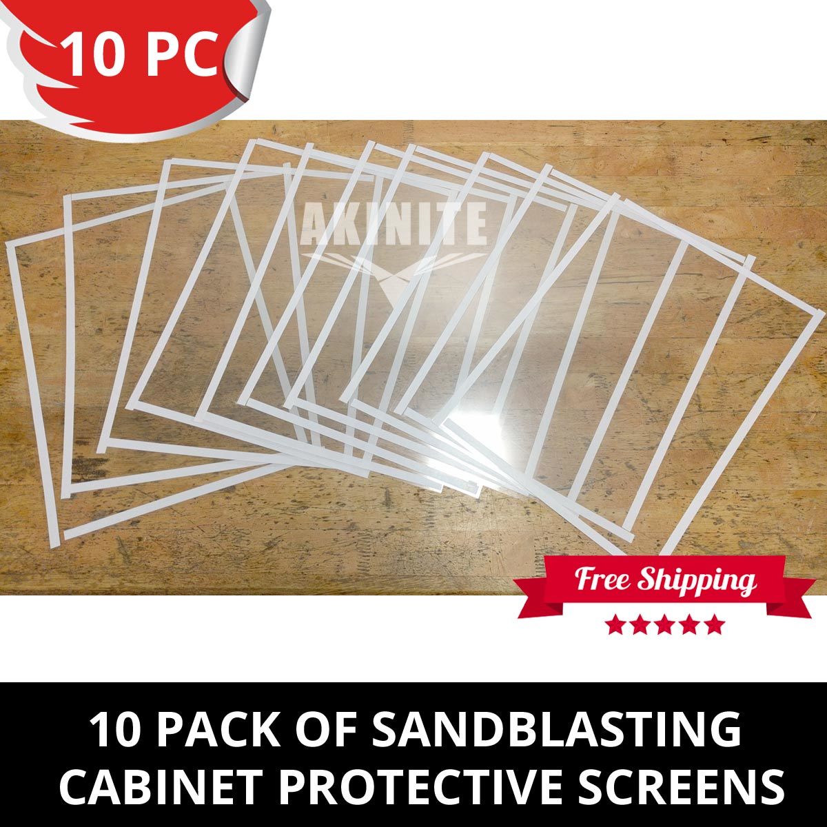 10 Pack of Sandblaster Sandblasting Cabinet Protective Screens For Upright Heavy