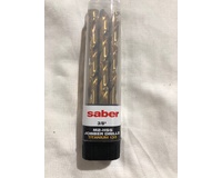 Saber 3/8" TiN Coated M2-HSS Jobber Drill 5 Pack