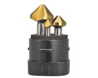 Saber Essentials TiN Coated Triple Flute Round Shank 90 Deg Countersink Set