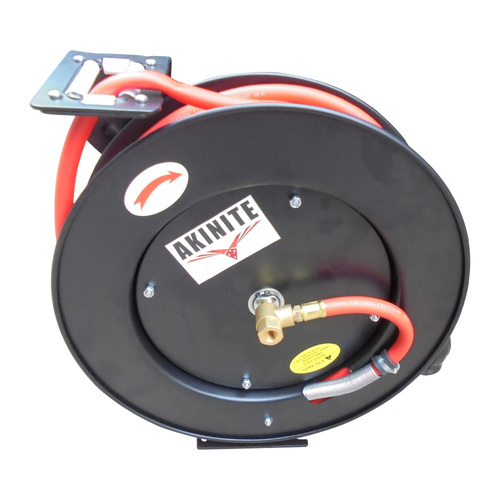 3/8 x 75 ft Auto Rewind Retractable Air Hose Reel With rubber air