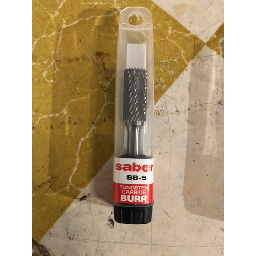 Saber SB-5 Burr 1/2" Cylindrical End Cut 1/4" Shank Carbide Bur