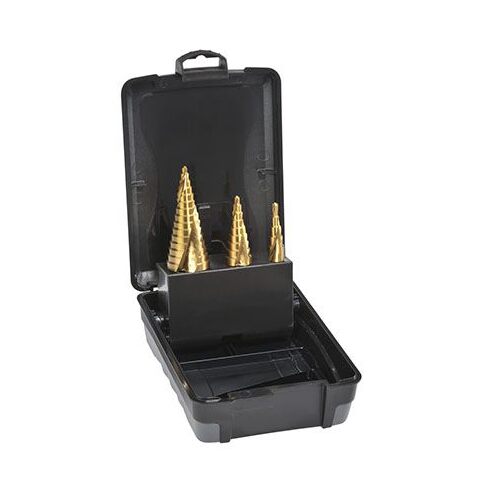 Saber ESSENTIAL HSS TiN Coated Spiral Flute Step Drill Set - Metric